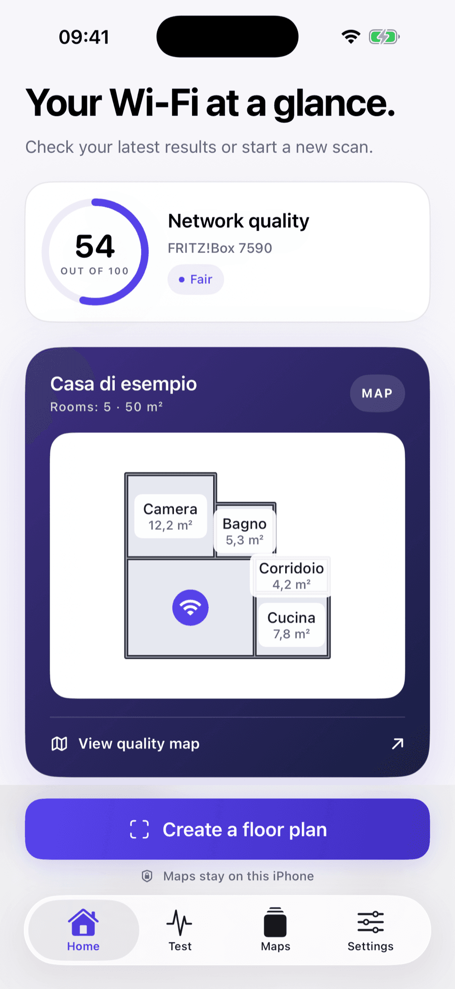 Find your Wi-Fi dead zones, room by room.